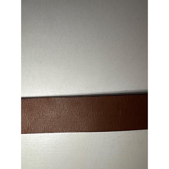 Vintage Calvin Klein Mens Leather Belt Sz 32 Brown Logo AgedPatina Supple Boho - Picture 4 of 7